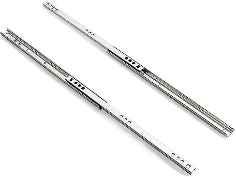 LEPEVNEY Guide scorrevoli per cassetti, 40 cm, in metallo, con cuscinetti a sfera, per la sostituzione di disegni bidirezionali, 17 mm di larghezza x 400 mm di lunghezza, 1 paio (1,8 cm di larghezza)