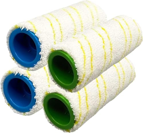 AiLomey Rulli di Ricambi per Karcher FC7 FC5 FC3, Rulli in Microfibra per Kärcher EWM2 Cordless 2.055-006.0 (4 Giallo)
