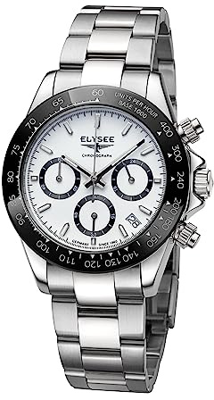 Elysee Herrenuhr Sport Chrono. 40 10 ATM 100% Edelstahl Herren Keramik Lünette 80601, 80602, 80603, 80604, 80605, 80612