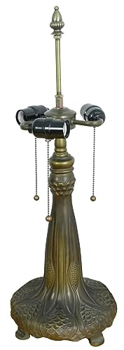 BOTOWI Tischlampenfuß Ersatz, nur für 20 Zoll Tiffany Buntglas Lampenschirm Masthöhe 27 Zoll Bronze beendet Legierung Schreibtischleuchten Basis mit 3 Lichtern