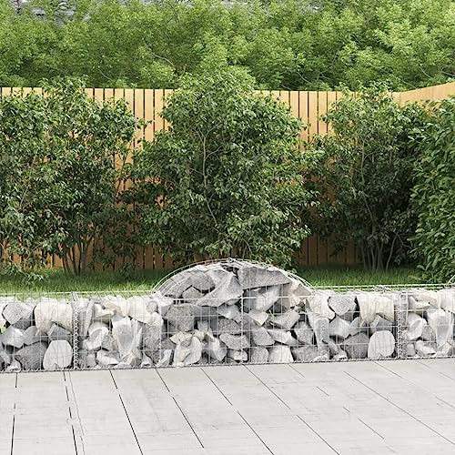 Hochbeet Schmal,Blumenkasten Balkon gabionen Mit Hochbogen 6 STK. 200x50x40/60 cm Verzinktes Eisengeeignet Für Garten, Eingang, Wohnzimmer, Korridor, Büro, Balkon, Außenbereich