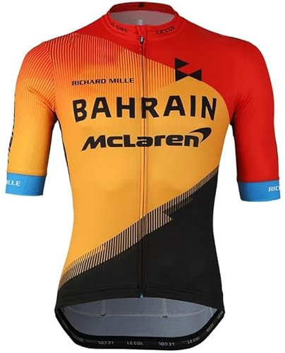 beyleaycau Radtrikot Herren Kurzarm Summer ，Voller Reißverschluss schnell trocknend Fahrradtrikot für Sommer Outdoor-Radfahren L Rot