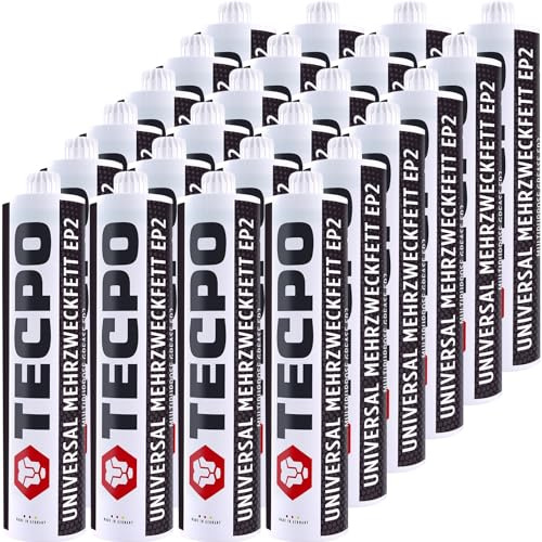 TECPO 24x Universal Mehrzweckfett 500g EP2 Lithium Fett Schmierfett Lithiumfett universell einsetzbares Langzeitfett temperaturbeständiges Gleit- Wälzlager Fett wasserbeständig