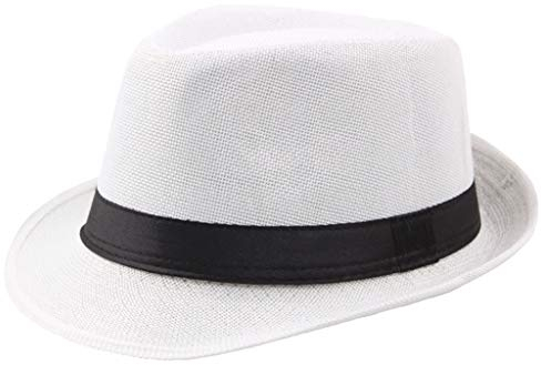 CurlyStraw Herrenhut, Outdoor-Hut, Sonnenhut, atmungsaktiv, Jazz-Baseballkappen, Vintage-Kappen für Herren, weiß, One size