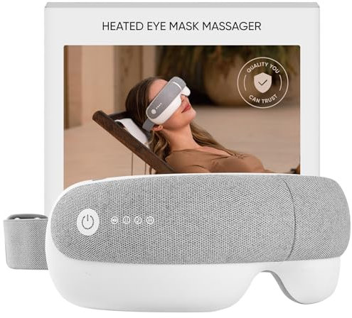 Eye Massager & Bluetooth Heat Sleep mask,Parents Gift Sets |With storage bag & greeting card | Migraine Relief,Relaxation,Bedtime Stress Relief | White Noise,3D airbag kneading| Smart Head Massager
