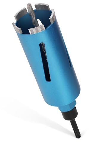 Couronne de forage diamantée M22 pour carotteuses avec turbo de 10 mm de diamètre, L 200 mm | Ø 68 mm | Adaptateur SDS-PLUS | Couronne de forage à sec et humide Soudée au laser pour béton, granit