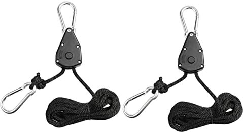 KONTONTY 2pièces Supports Pour Lampes Horticoles à Cliquet Systèmes De Levage Avec Poulie Cordes Pour Lampes Et Tentes