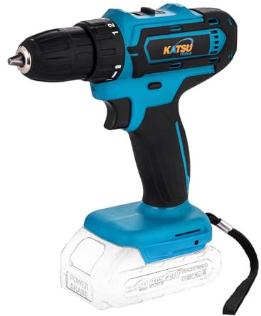 KATSU FIT-BAT 21 V Taladro atornillador inalámbrico con portabrocas sin llave de 10 mm, ideal para tareas de bricolaje en el jardín del hogar, sin batería ni cargador (gama económica) 102623