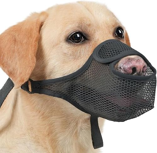 FDEETY Bozal Canino Malla Transpirable Ajustable Protector Hocico Seguridad Entrenamiento Mascotas Razas Medianas Grandes