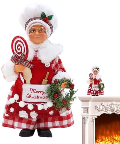 Weihnachtsmann-Figuren, Stehende Weihnachtsmann-Plüschpuppe,Santa Cook Figur Gefüllte Plüschpuppe - Cartoon-Festival-Sammelfiguren, Weihnachts-Ferienhausdekorationen für Tisch, Fensterbank, Kamin