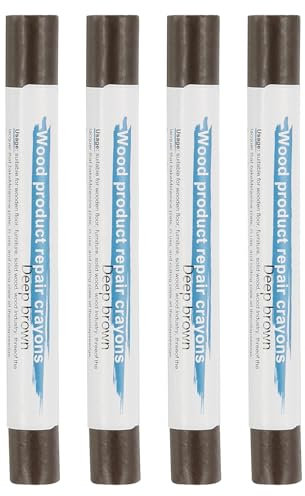 PATIKIL Pennarelli per Riparazione Mobili, 4 Pz Bastoncini di Cera per Legno Ripara Graffi Pavimenti in Legno Tavoli, Marrone Scuro