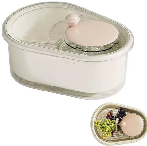 Frullatore for la pulizia della frutta, ciotola for la pulizia della frutta, spremiagrumi portatile con coperchio, ciotola for la pulizia della frutta di grande capacità con spazzola(6)