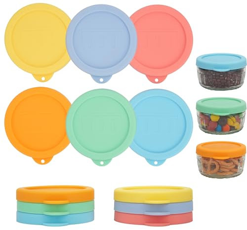 Silicone Lid for Gü Pots 12 Packs Jar Lids Compatible with Gu Puds Cheesecake and dessert, Reusuable Gu Jar Lids for Gü Glass Pot, Airtight Seal Lid for Glass jar Containers (Jars not included)