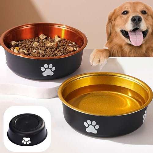 bangminda 2 Piezas Comederos Perros 22 cm Cuencos para Perro de Acero Inoxidable Platos Antideslizantes para Gatos Perros Medianos y Grandes Tazon de Agua y Comida para Mascotas