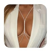 Body Chain for Women Layered Crystal Rhinestone Bra Chain Boho Sexy Bikini Waist Chains for Beach Body Jewelry Gifts for Women