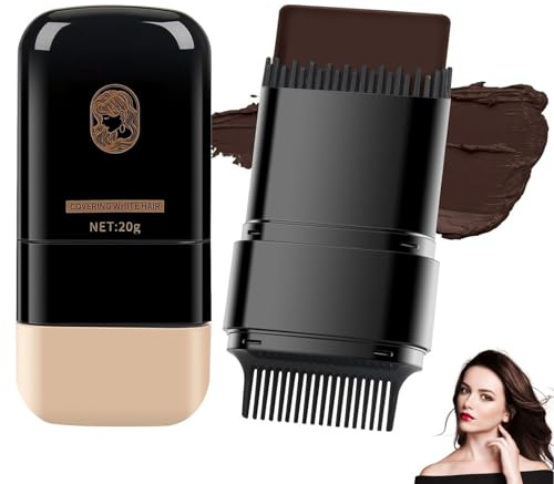 2-in-1 Haarfärbekamm, Graue Haare Abdecken, Wasserfester Und Schweißfester Haarfärbestift, Temporärer Haarfärbestiftbürste für Männer und Frauen (A)