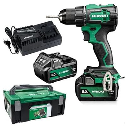 Perceuse-visseuse sans fil 18V, 2 batteries 5,0 Ah Li-Ion, chargeur - HIKOKI - DS18DEWFZ