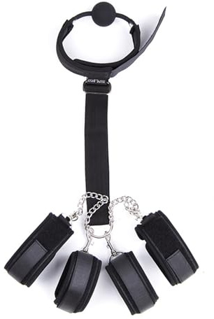 BFLaiCai Juego De Ataduras De Nailon, Juego De Bondage SM Con Cierre De, Esposas, Tobilleras, Collar, Mordaza, Perfecto Para Principiantes Y Experimentados Juegos De Juguetes