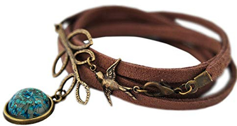 Echte Blüten Wildleder Choker Geschenkidee - Naturschmuck - Blütenschmuck - Personalisiert - Originell - Blau - Vogel - Vintage - Zweig - Geschenk für Sie - Schmuck Geschenk - Handmade