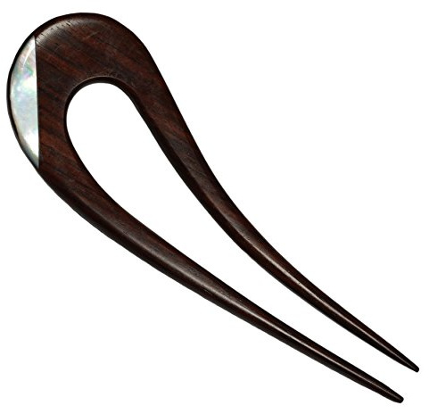 ISLAND PIERCINGS Haarnadel Handarbeit aus Holz mit Perlmutt HN279