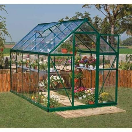 Canopia Serre de Jardin en Polycarbonate Harmony 5,66 m², Couleur Argent, Ancrage au Sol Oui