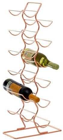 Premier Housewares 509916 Wine Rack, Copper Plated Iron Wire, One Size
