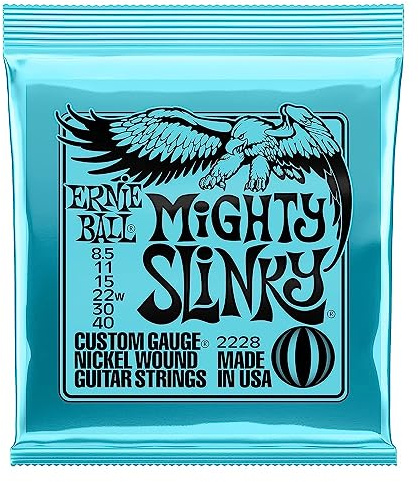 Ernie Ball Mighty Slinky Nickelwound E-Gitarrensaiten, Stärke 8.5-40
