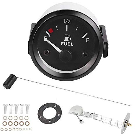 Medidor de Nivel de Combustible Universal, medidor de Nivel de Combustible para automóvil de 2 Pulgadas y 52 mm con Sensor de Combustible Indicador de Puntero E-1/2-F