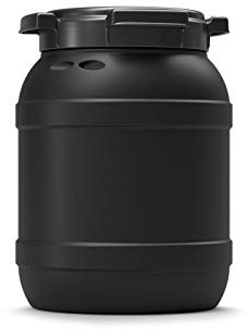 UV-beständiges Schraubdeckelfass Drehdeckelfass HDPE mit LSF Farbe schwarz, dicht, lebensmittelecht (6 Liter)