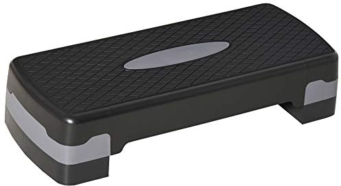 HOMCOM Stepper Fitness Casa, Step Fitness con Altezza Regolabile 10-15 cm, con Strato Antiscivolo, Pedana Step Fitness Casa per Allenamento a Palestra, 68x29cm, Nero e Grigio