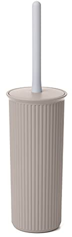 TATAY Spazzolone Bagno WC | Design Compatto e Funzionale | Scopino Bagno WC senza BPA | Prodotto in Spagna | 9,5 x 9,5 x 39,5 cm - Collezione Baobab - Taupe