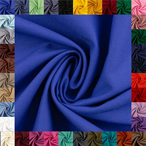 Swafing Heide Baumwollstoff Webware Uni Coupon (royalblau, 1m) - 36 Farben
