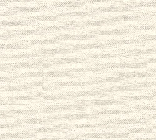 A.S. Création Tapete Hygge Skandinavische Vliestapete Strukturtapete Weiß Einfarbig 386131 10,05x0,53m Made in Germany