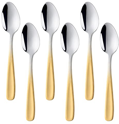 BISDARUN 8 teiliges Kaffeelöffel Se Edelstahl Gradient Gold Teelöffel Mokkalöffel Dessertlöffel