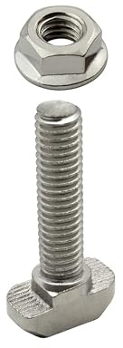 KLAK 30 - Hammerkopfschraube T-Schraube M6 25mm Nut 8 Aluprofil 30-er 10 Stück + Mutter