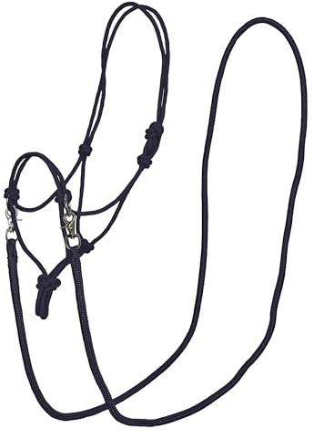 Imperial Riding IRHFree Ride Knot Halter - Lightweight, Robust Rope Halter Made of Strong Polyester Rope, Individually Adjustable, for Training, Floor Work & Everyday Life, Navy, Cob