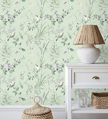 GAULAN 500680928 - Carta da parati lavabile di rami fiori e uccelli stile romantico per pareti soggiorno cucina camera da letto sala da pranzo testada del - Campione DIN A4