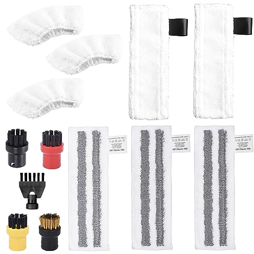 13 Pcs Accessoires pour Karcher Nettoyeur Vapeur SC1 SC2 SC3 SC4 SC5, Pieces Detachees Brosse et Chiffons pour Karcher Nettoyeur Vapeur Sol