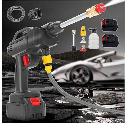 Lavatrice Portatile Per Auto, Alta Potenza 600w,Due Batterie 24v1500mah Lavapavimenti Esterni, Ricaricabile Lavor Idropulitrice, Per La Pulizia Di Auto/Pareti Ecc
