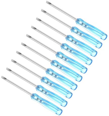 CoCud Cacciavite a Taglio Mini, Dimensione 2,0mm Lunghezza 65mm, Cacciaviti a Testa Piatta Acciaio al Carbonio con Manico Antiscivolo per Occhiali, Orologi o Laptop, 10pz