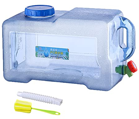 Fiorky 18L/20L/22L Camping Water Container with Tap, Camping Water Bucket Water Storage Water Carrier with Faucet Portable Food Grade for Outdoor Use Picnic Party BBQ Fishing Hiking