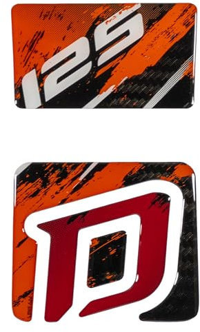Tankpad Carbon Splatter Rot Orange kompatibel mit KTM Duke 125 X502560VA