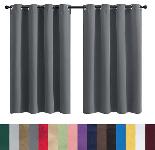 Rideau Occultant Thermique Isolant Anti Froid 180 x 260 cm Bloquer Lumiere, Rideau Phonique Anti Bruit Anti Froid Rideaux Anti Mouche pour Porte Exterieur pour Porte Fenetre Dressing Salon, Gris Foncé