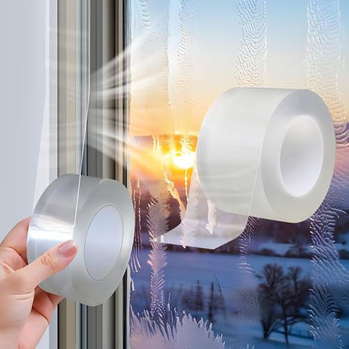 Seal and Save Tape Window Insulation Film Draught Proofing Kit for Winter Waterproofing Doors and Windows (7CM x 10CM)