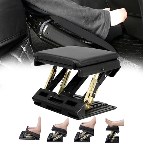 Poggiapiedi da scrivania, poggiapiedi regolabile poggiapiedis ergonomico poggiapiedis da ufficio rimovibile con massaggio e morbido cuscino per auto ufficio casa viaggio (nero)