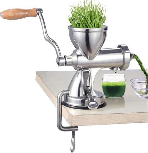 Wheatgrass Juicer - Manual Auger Slow Squeezer for Soft Fruits and Vegetables - Efficient Juice Extractor for Fresh Orange Juice and More