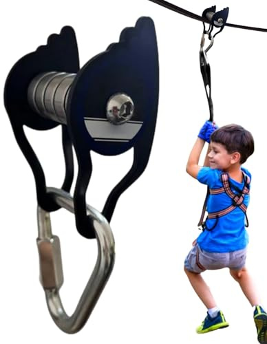 -Set für Slacklines | Seilrolle aus Stahl mit 6 Rollen | Einfache Installation, Starke Ladung, Seilruten-Zubehör für, Mädchen, Enf