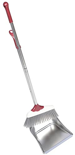 VICASKY Supple Bristle Broom Dustpan Combination Household Cleaning Tools Long Handle for Effortless Floor Cleaning