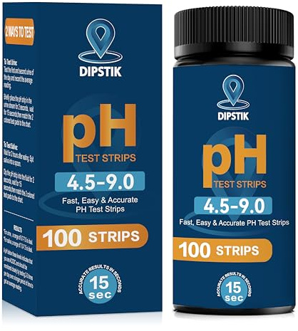 pH Teststreifen für Urin & Speichel, 100 Papier-pH-Streifen zur Überwachung des Alkalitäts- und Säuregehalts im Körper, pH-Wert messen 4,5-9,0