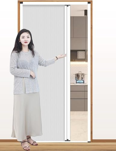SAFWELAU Closet Sliding Door Internal Folding Accordion Doors Custom-Size, White Concertina Door for Bathroom Shower Closet Kitchen Pantry with Handle, Lock, Upper/Lower Rail(54x80in (137x203cm))